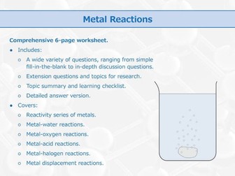 Physical and Chemical Properties of Metals [Worksheet Bundle