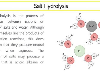 Reactivity 3.1.12 pH of Salt Solutions