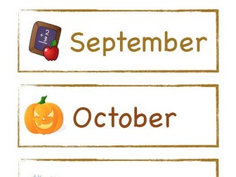 High Quality Months of the Year Display/Flash Cards