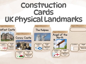 Construction Area Cards, UK Physical Landmarks