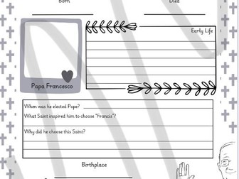Pope Francis Life Worksheet