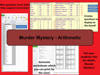 Custom Reusable Murder Mystery - Arithmetic