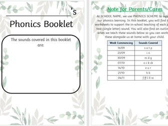 Phonics Booklet Cover - Phase 2