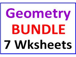 Geometry Bundle 7 Worksheets Incl. Word Problems