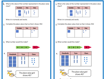 Year 3 place value White Rose Problem solving strips