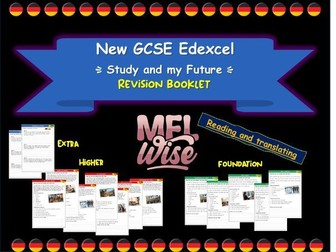 German GCSE Edexcel 2024 – Future Plans Reading & Translation Booklet
