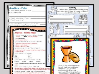 Reading comprehension activities: Easter Story - CHARACTERS OF THE CROSS