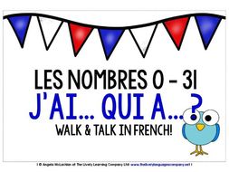 FRENCH NUMBERS 0-31 - I HAVE, WHO HAS?