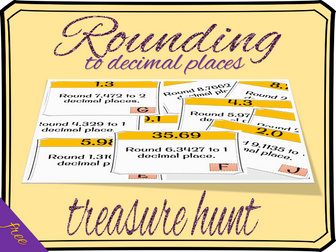 Rounding to decimal places treasure hunt