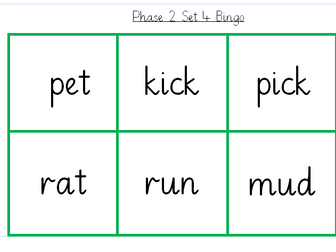Phonics bingo set phase 2 (set4)