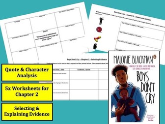 GCSE 9-1 Boys Don't Cry - Malorie Blackman - Chapter 2 Worksheets