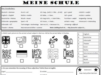Meine Schule - KS3 German Worksheet