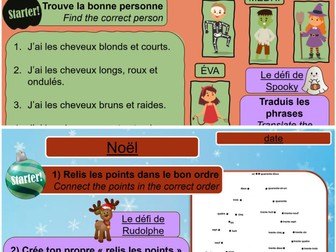 Halloween (with clothes and colors) + Christmas (with definite articles) lessons - KS3