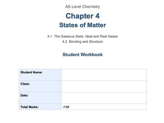 CAIE AS Chemistry Topic 4. States of Matter Student Workbook 2025-2027 Syllabus