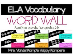 ELA Vocabulary Word Wall