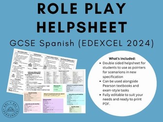 GCSE Spanish (Edexcel 2024) Role Play Helpsheet