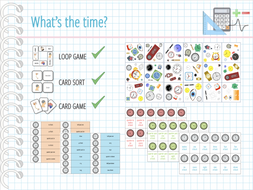 Telling the time - 3 GAMES (CARD GAME, CARD SORT, LOOP GAME)
