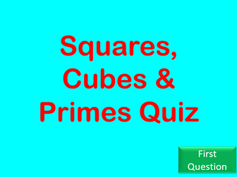 Squares, Cubes, Roots & Primes Quiz