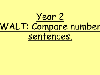 Compare Number Sentences - Year 2