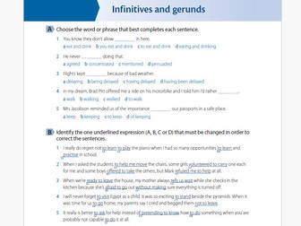Gerunds and Infinitives  Worksheet