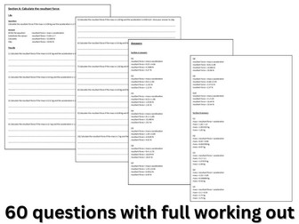 F=ma calculation questions and answers