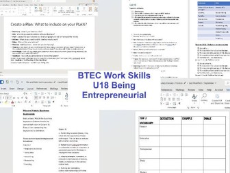 BTEC WORK SKILLS U18 Entrepreneurial