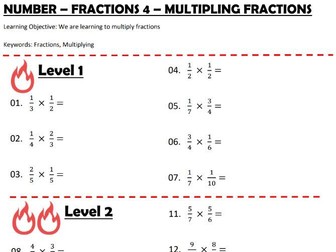 Number - Fractions 4 - Multiplying Fractions