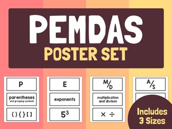 PEMDAS Posters | Order of Operations Posters, PEMDAS Charts for Bulletin Boards