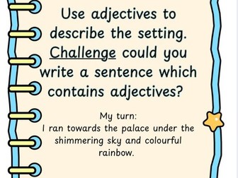 Activity for year 1 using adjectives to describe a setting