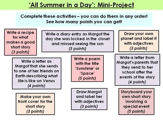 'All Summer In A Day' Short Story & Activity Sheets