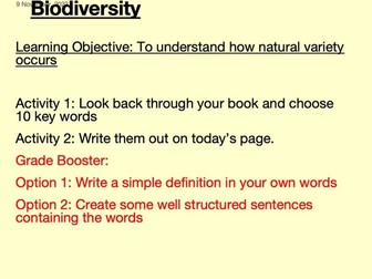 Biodiversity - GCSE Biology Lesson PowerPoint (EDEXCEL)
