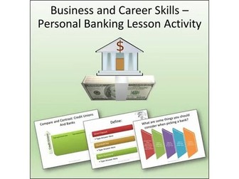 Financial Literacy - Personal Banking Lesson Activity