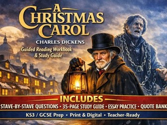 GCSE English Literature – A Christmas Carol Workbook + 35-Page Revision Booklet (AQA)