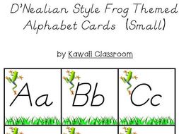 D Nealian Style Frog Themed Alphabet Letters Small Teaching Resources