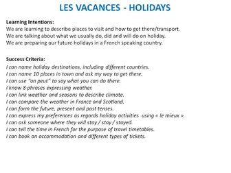 Holidays in French