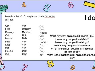 Y8/9 SEN -introduction to collecting data.