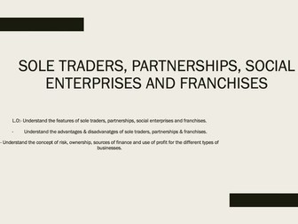 Sole traders and partnerships