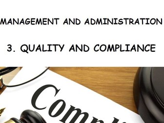 T Level Management and Administration (Quality and Compliance Element) Workbook
