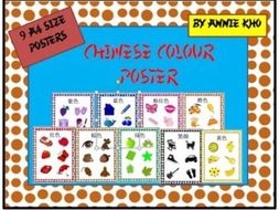 Chinese /English/Hanyu Pinyin Colours Poster by anniekho1 - Teaching ...