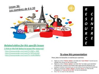 Lecon 3b- Les nombres 6 a 10 (numbers 6- 10)