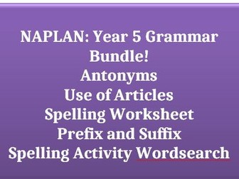 NAPLAN: Year 5 English Grammar Bundle