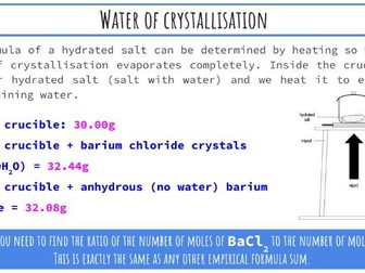 Empirical Formula - Water of Crystallisation