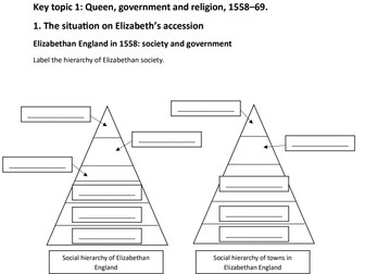 Early Elizabethan England Revision Workbook