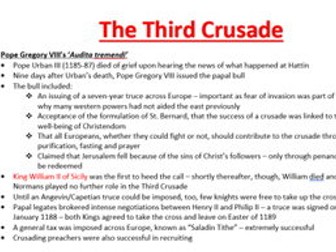 Full Set of Third Crusade revision notes