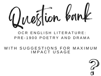 OCR A-Level Lit pre-1900 practice question bank