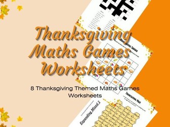 Thanksgiving Maths Games Worksheets