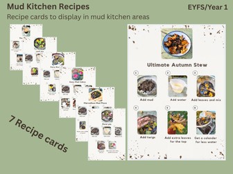 Mud Kitchen Recipe Cards: 7 Photo Step-by-Step Recipes for Outdoor Provision (EYFS)