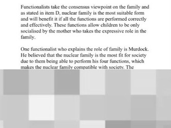 Functionalist view on the role of family