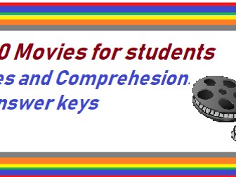 20 top  Movies for students- comprehensions / quizzes with keys