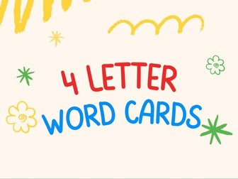 4 letter word cards